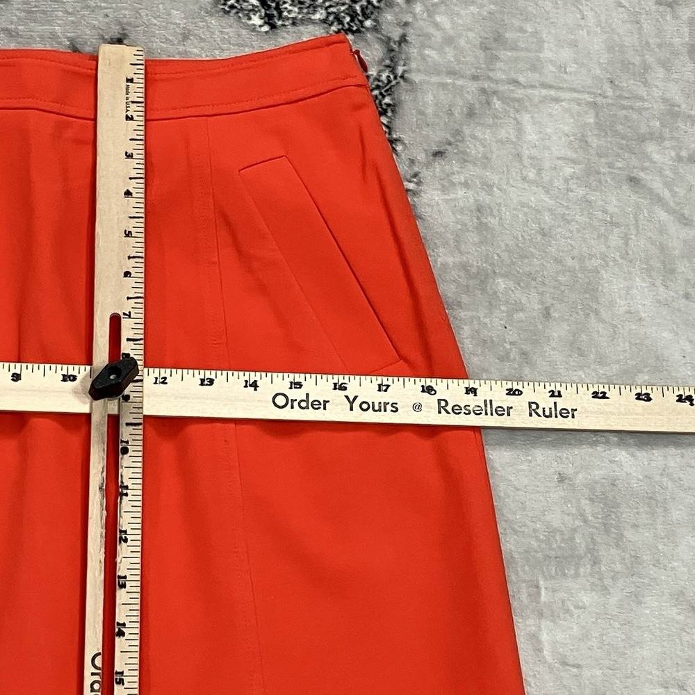 Ann Taylor Orange A-Line Skirt Side Zip Career Office Pockets Women's Size 4 - Picture 5 of 11